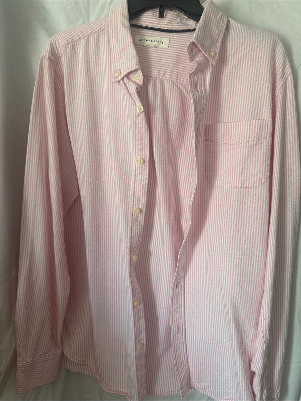 Aeropostale Light Pink Thin-Striped Button-Down Shirt